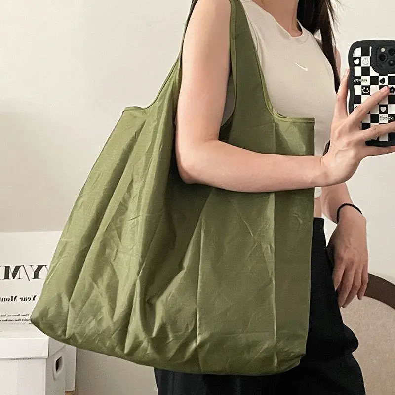 1pc Ultra Lightweight & Compact Grocery Bag - Fold into Pocket, Eco-Friendly Shopping Tote with Zipper