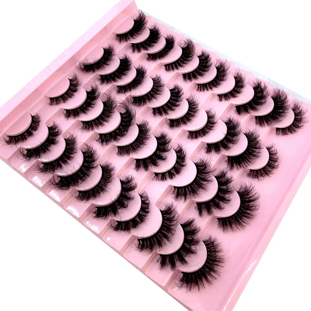 AMSDCN New 20 pairs of natural fluffy thick false eyelashes for long makeup 6d artificial mink eyelashes for extended beauty eye