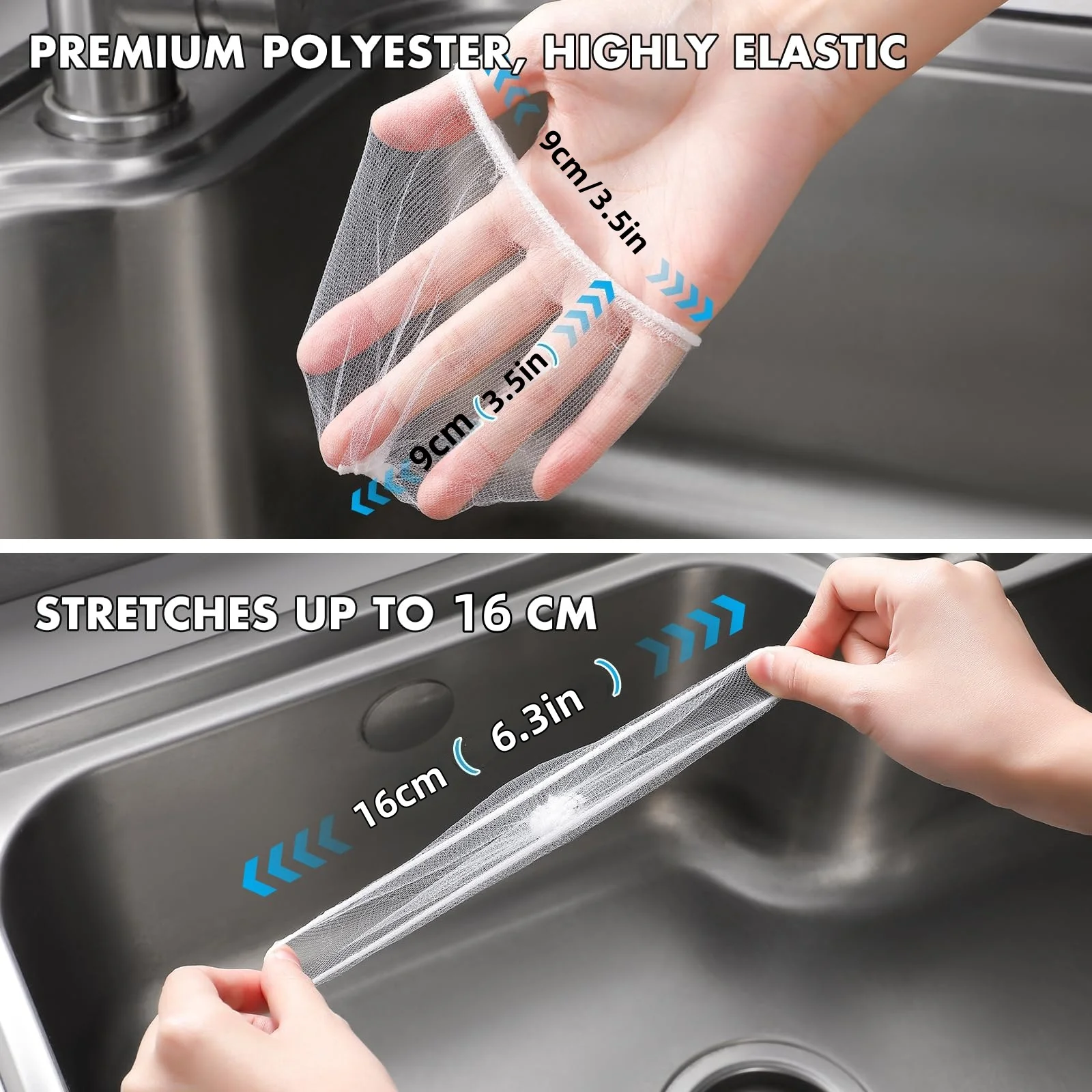 Confezione da 200 sacchetti in rete per filtro per lavello da cucina, coperture di scarico per lavello usa e getta anti-intasamento, reti filtranti per lavello da cucina essenziali, adatte a M