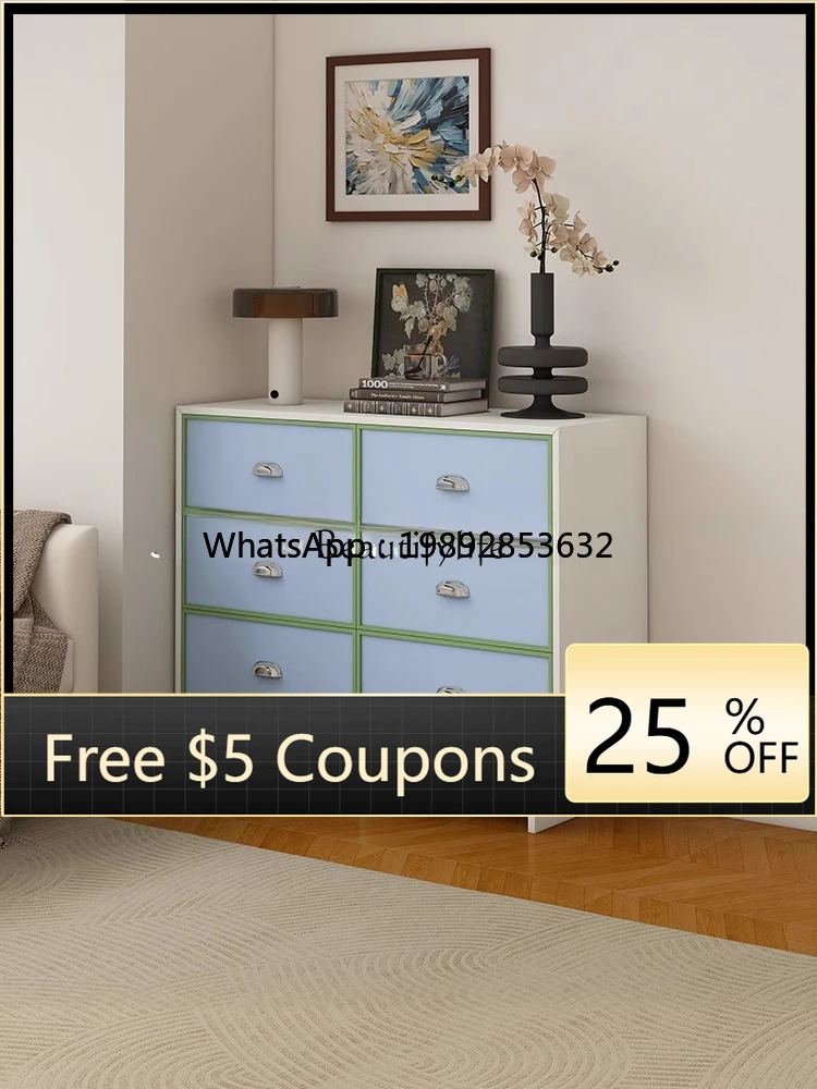 FF Vintage Style Four-Drawer Cabinet Solid Wood Wall-Mounted Storage Drawer Cabinet L