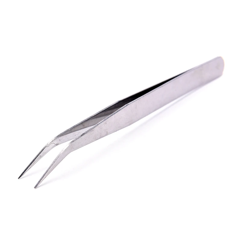 2Pcs Stainless Steel Safe Smooth Straight Tweezers Feeding Tongs Curved Nippers Tools For Lizards Reptile Spider Garden Kitchen