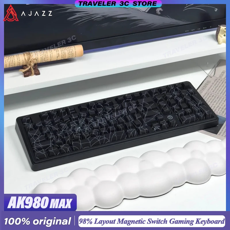 AJAZZ AK980 MAX 98% Layout Magnetic Switch Gaming Keyboard Hall Effect Switch RT 0.01mm 8kHz Polling Rate 128kHz DKS Hot Swap PC