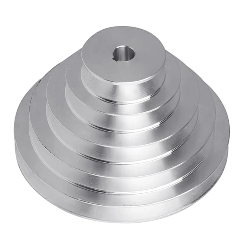 

Aluminum A Type 5 Step Pagoda Pulley Wheel 150mm Outer Diameter for V-shaped Timing Belt N20 20 Dropship