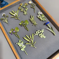 Retro Palace Plant Flowers Brooches For Forest Plant Pearl Corsage Simple Coat Pin Brooch Accessories