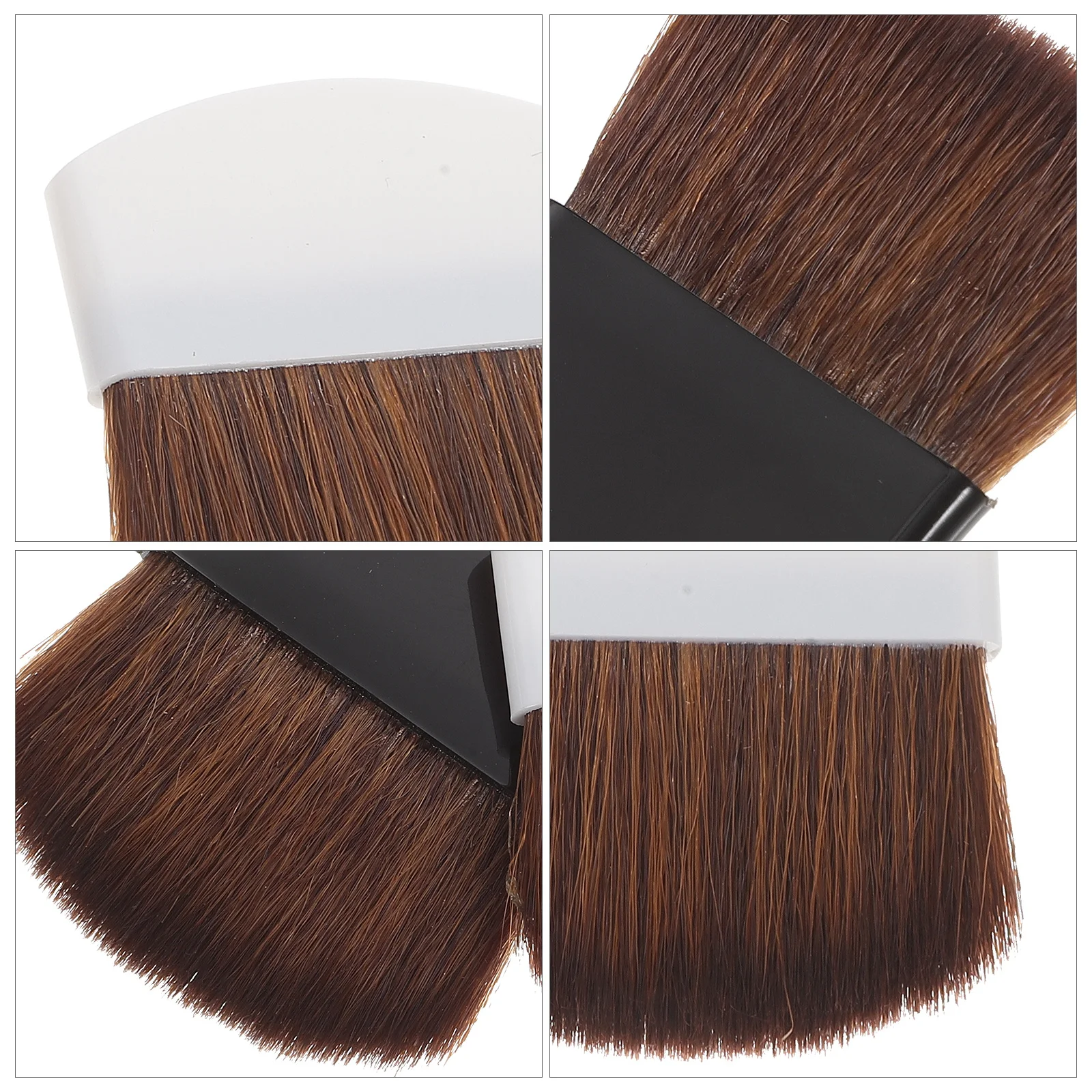 2pcs Mini Blush Brush Portable Makeup Brush For Foundation Face Horsehair Bristles Smooth Handle Travel Beauty Tools