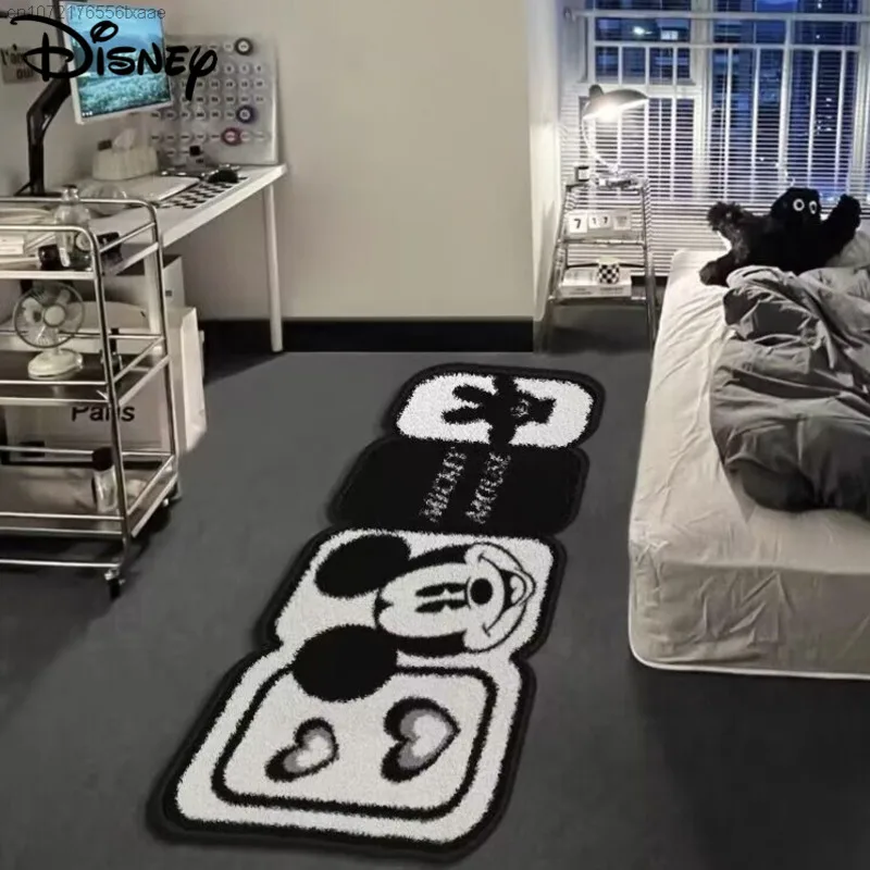 Disney Mickey Mouse Cartoon Room Creative Decor Plush Rug Kitchen Bathroom Mat Y2k Sweet Girl Room Indoor Floor Mat Cute Carpet