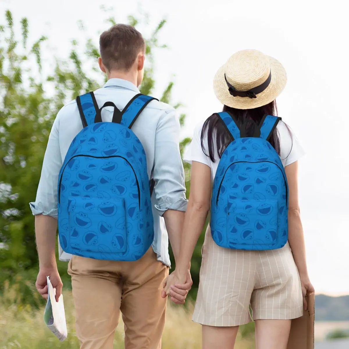 Sesame Streeted Backpack para pré-escolar, jardim de infância escola estudante Cartoon Book Bags, menino e menina, kids' Canvas Daypack, esportes