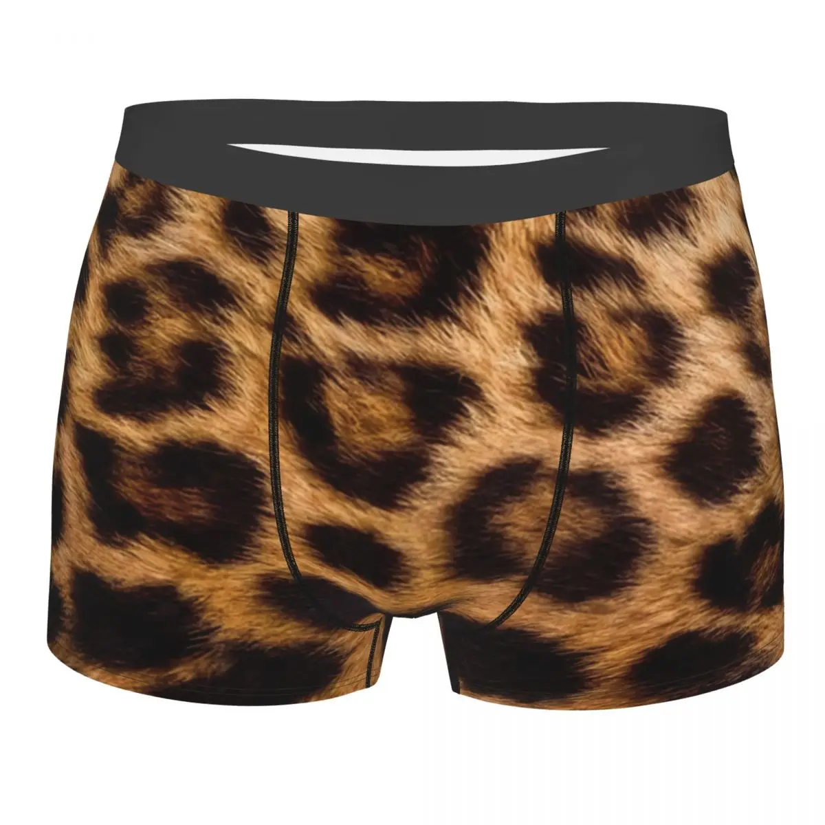 

Мужские эластичные трусы-боксеры с принтом под леопардовый/гепардовый мех