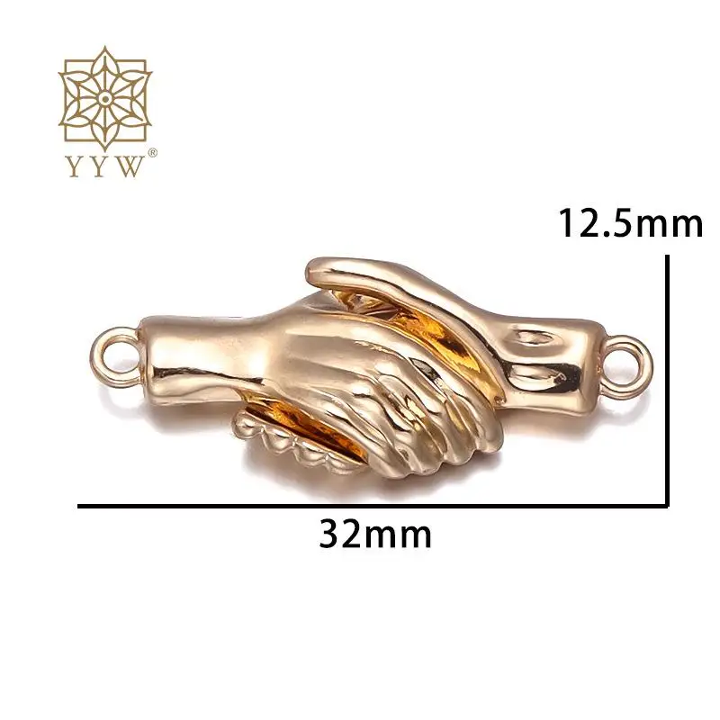 10 Sets Strong Magnetic Clasps Gold Platinum Gun Handshake Buckle Connector Locks Jewelry Findings Magnets Fasteners Wholesale