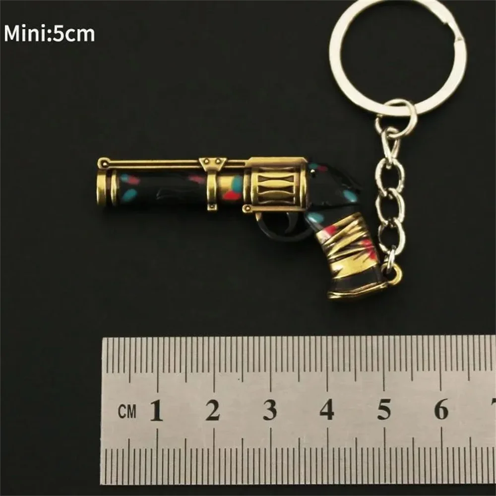 Arcane Jinx Gun Metal Keychain League of Legends Character Keyring for Backpack Car Accessory Decorations Gifts for Toys