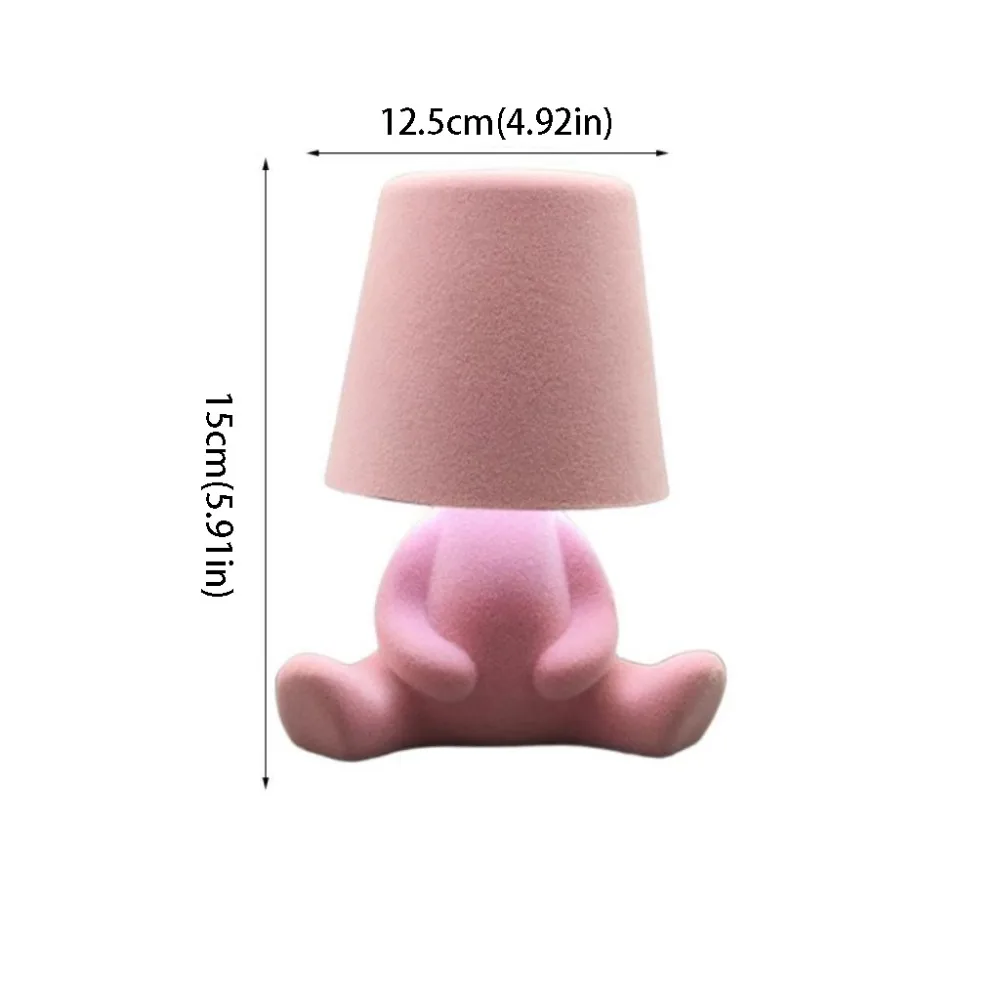 

Touch Control Table Lamp Colorful Design Flocking Texture Bedside Lamp Mini Size Creative Shape Night Lamp Gift Giving