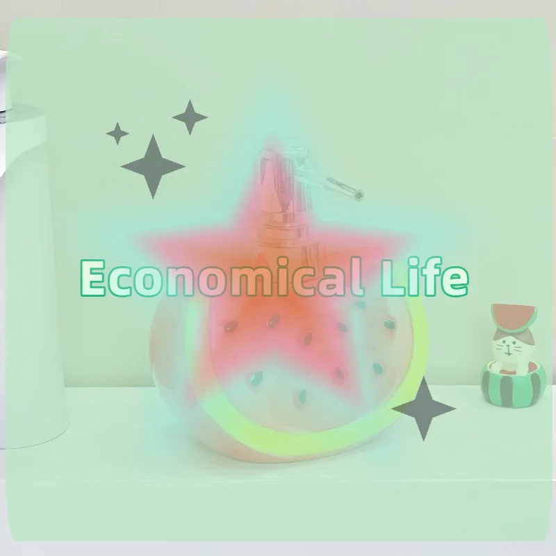 [MOA]Watermelon Shaped Ceramic Dispenser Bottle For Hand Soap Laundry Detergent Bath Lotion Storage Creative Press Pump Bottle