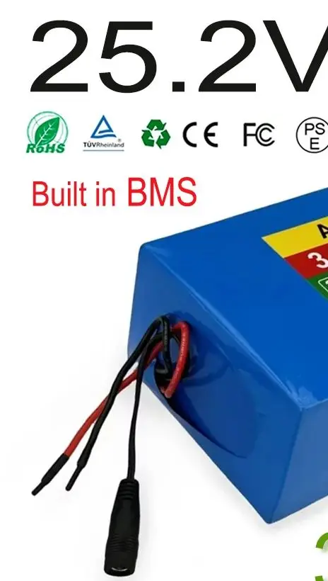 

18650 lithium battery 6S10P 25.2V 34000mAh large capacity BMS power battery pack With charger k