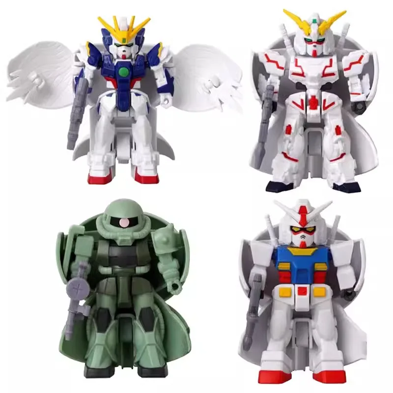 BANDAI Original Gashapon GUNDAM Zaku Unicorn Mobile Wing Change Haro Anime Action Figures Toys For Boys Girls Kids Gift Model
