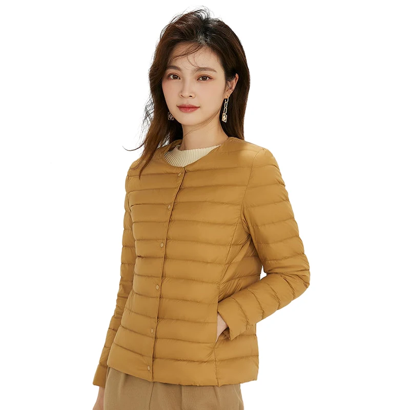 2026Autunno Inverno Donna Piumino ultraleggero Piumino Giubbotti Senza colletto Trapuntatura Reversibile Duck Lady Piumino portatile