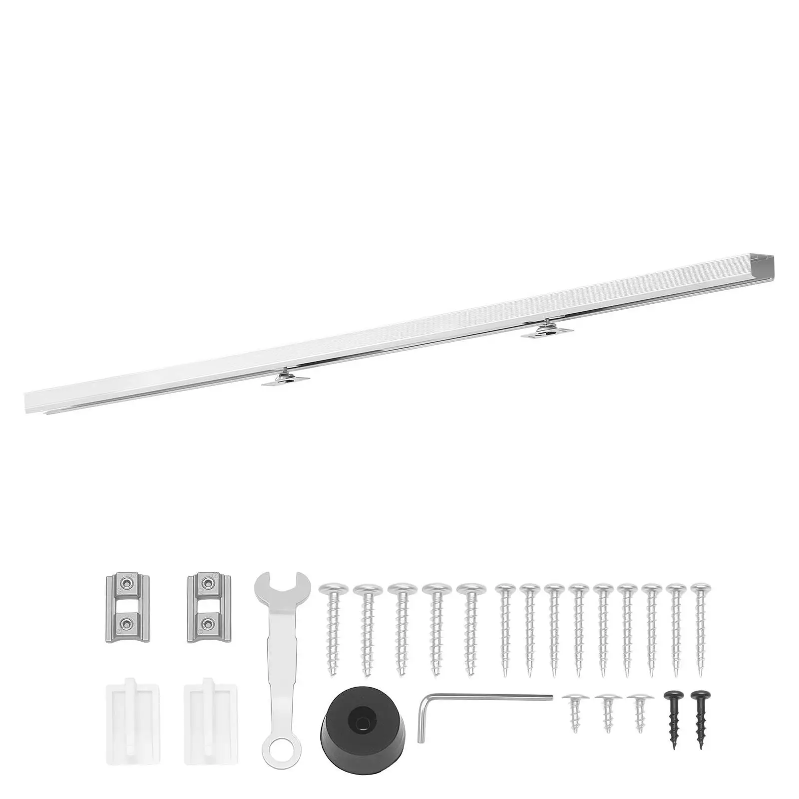 Sliding Pocket Door Track Kit 56.73 Inch with Soft Close Mechanism for smooth Quiet Sliding Single Door 30 Inch Width Fits for 1 Inch to for 1 3/4 Inch Door Thickness Easy Installation