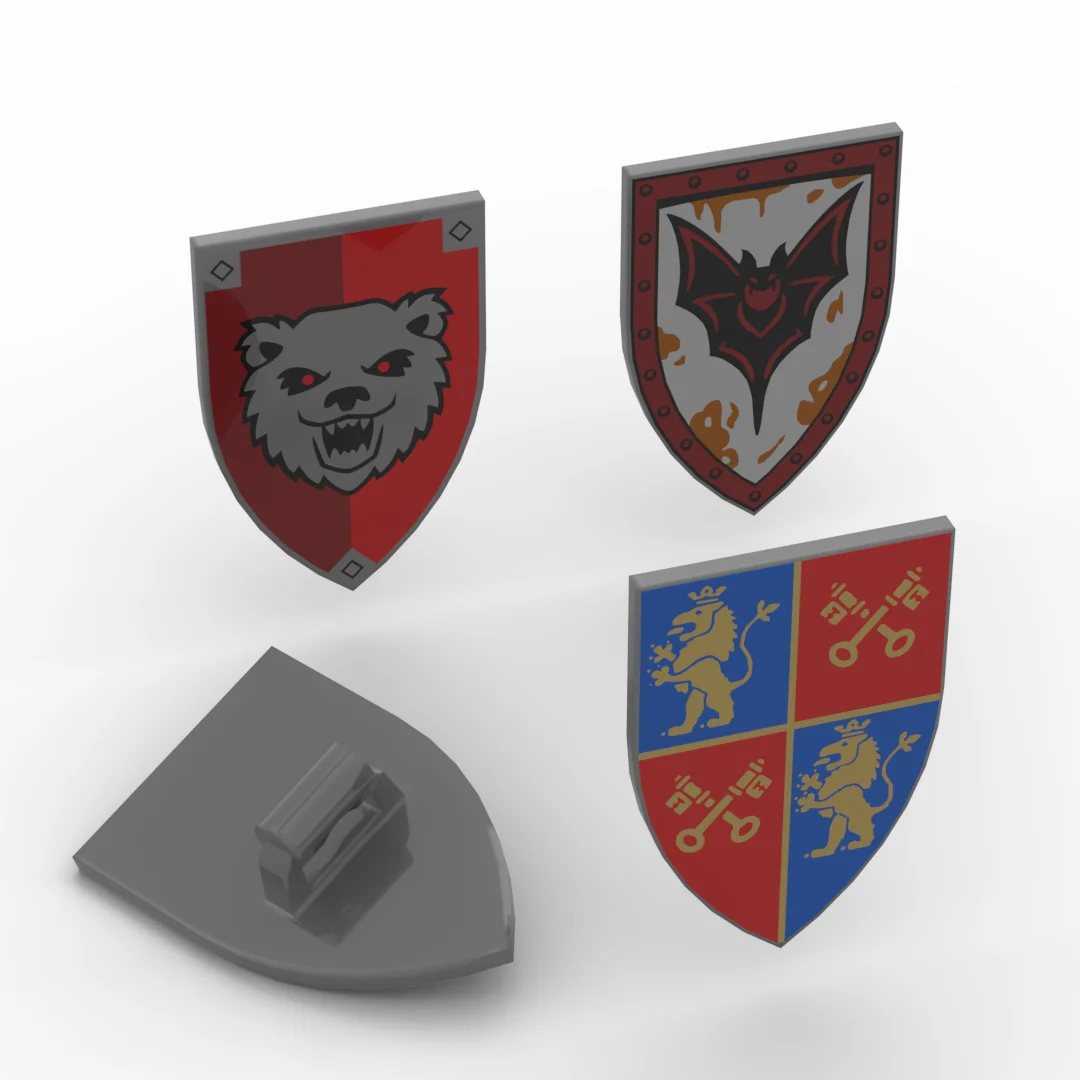 

Строительные блоки из мелких частиц MOC 18836pr0001 18836pr0002 18836pr0012 Ручной щит Bear, Bat, Middle World Castle Knight