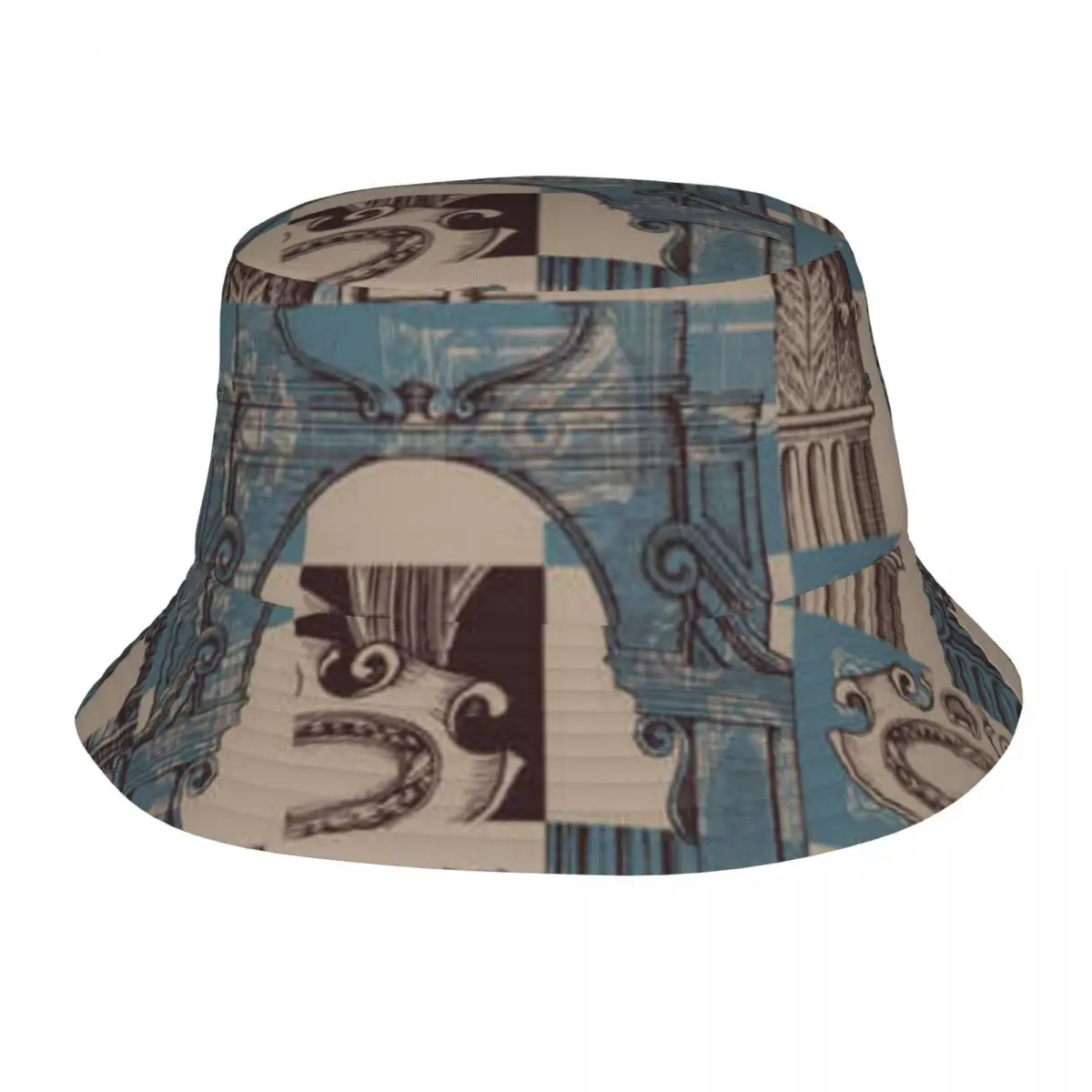 Bucket Hat Fisherman Cap For Women Men Gorras Summer Abstract Ancient Architecture