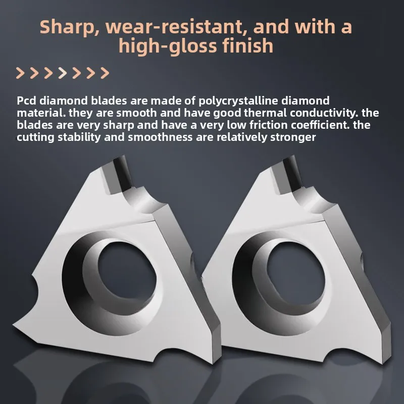 

High-gloss PCD Diamond Retaining Ring Groove Insert TGF32R 100 150 200 For Copper Aluminum High Surface Finish