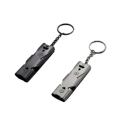 Survival Whistle Double Pipe Burst Sound Whistle Outdoor Help Whistle Stainless Steel Earthquake Disaster Whistle