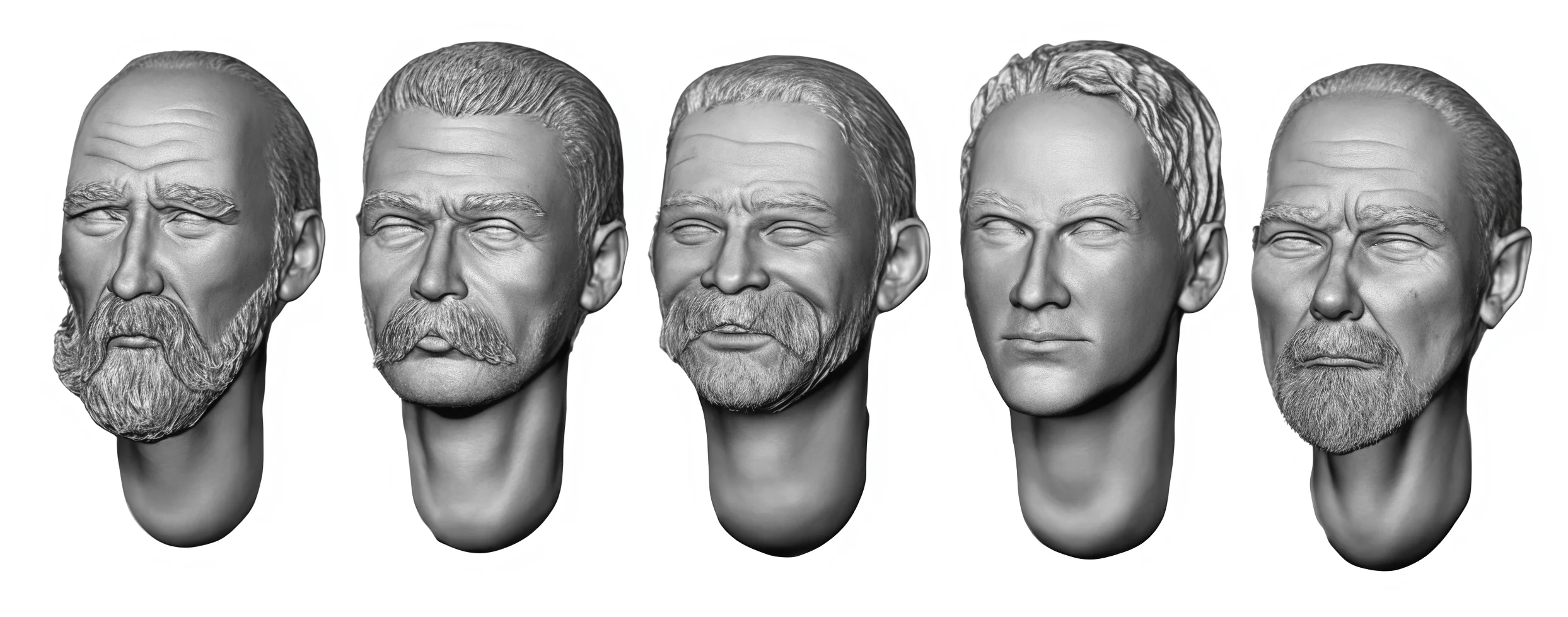 Precision 1:35 Resin Model Head Replacement Kit with 5 Head Statue Modification Parts