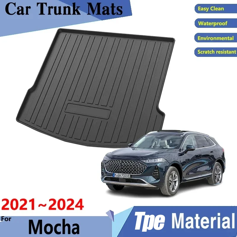 Car Mats For Wey 05 Mocha Coffee 01 2021 2022 2023 2024 TPE Material Anti-slip Water Proof Cargo Tray Trunk Mat Auto Accessories