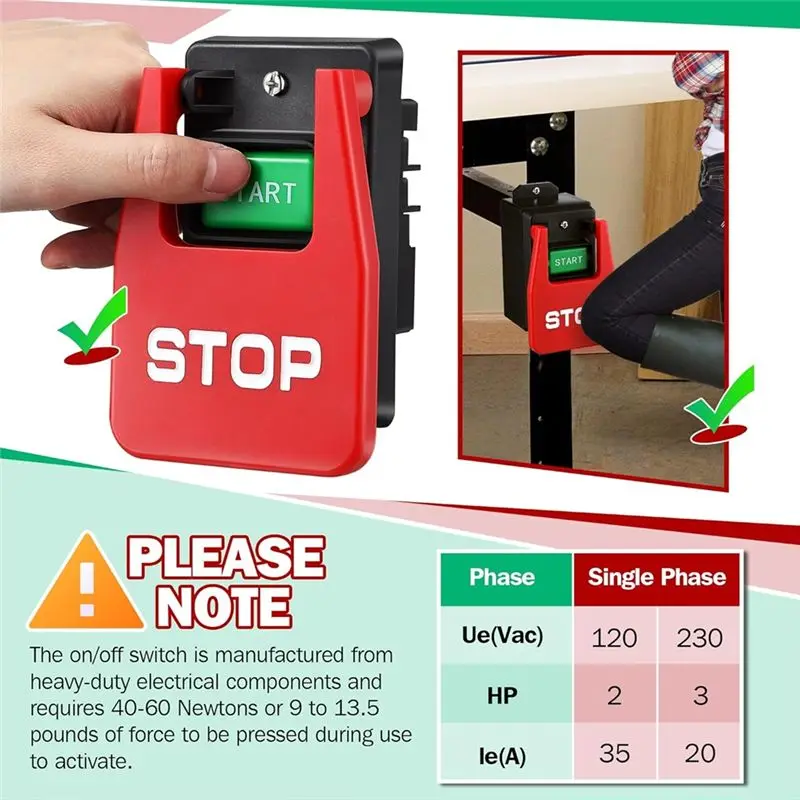 NEW HOT In Stock-120V/230V Dual Voltage Paddle Switch 3HP Electric Tool Switch For Table Saw, Router Table, Drill Press, Bench S
