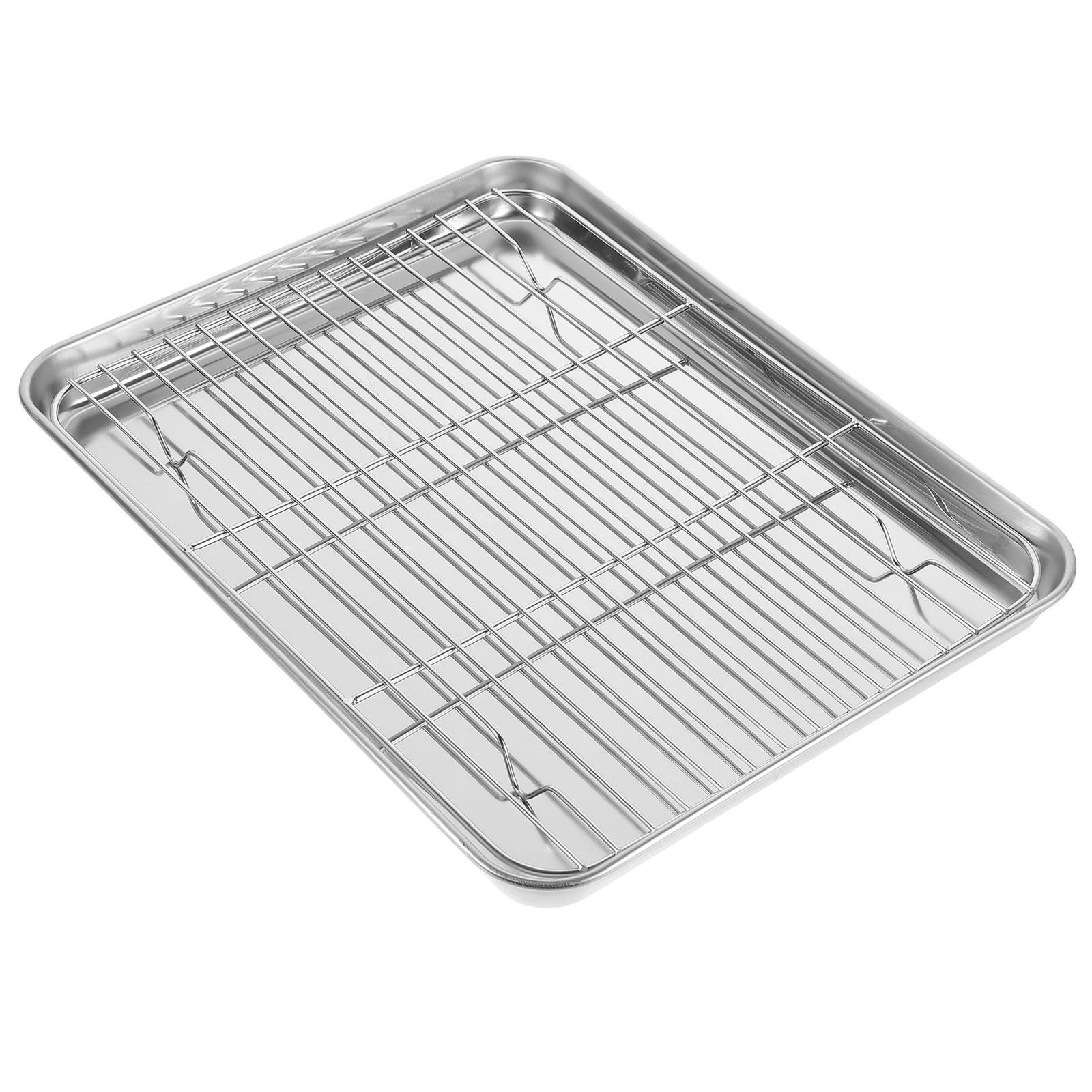 

Stainless Steel Baking Sheet Set 31X24X2.5Cm Heavy Duty Dishwasher Safe Separate Rack Baking Pan With Wire Rack Cooking