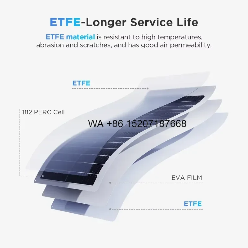 Wmwmnu for Callsun White Frame 50W Flexible Solar Panel PERC A+ Monocrystalline 23% Efficiency IP68/IP66 Waterproof