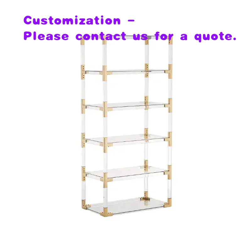 

custom.Factory Customized Simple Bookcase Acrylic Storage Rack Bookshelf Stainless Steel Display Rack Living Room Shelf
