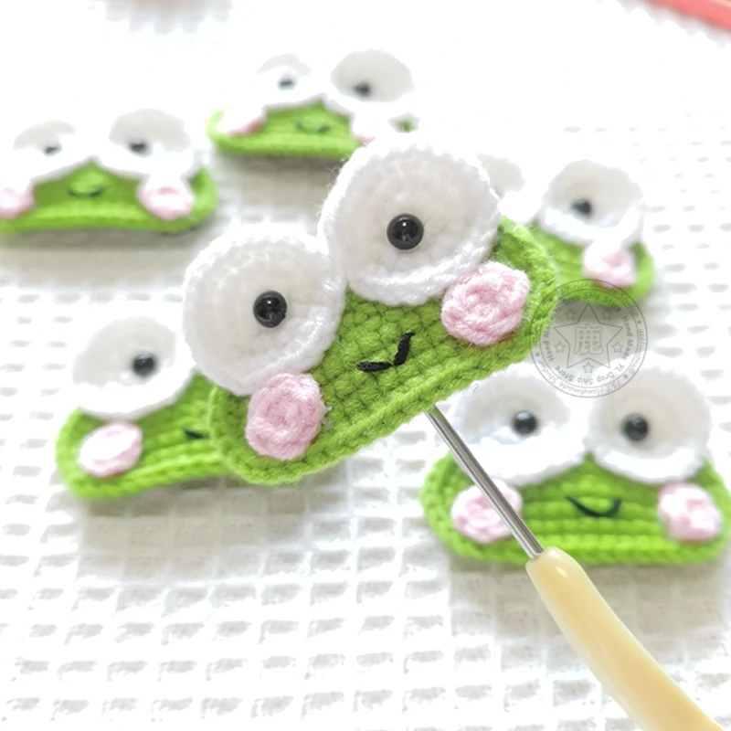 3D Cartoon Frog Handmade Crochet Hair Clips Girls Cute Barrettes Fashion Wool Knitting Headwear Women Hair Accessories