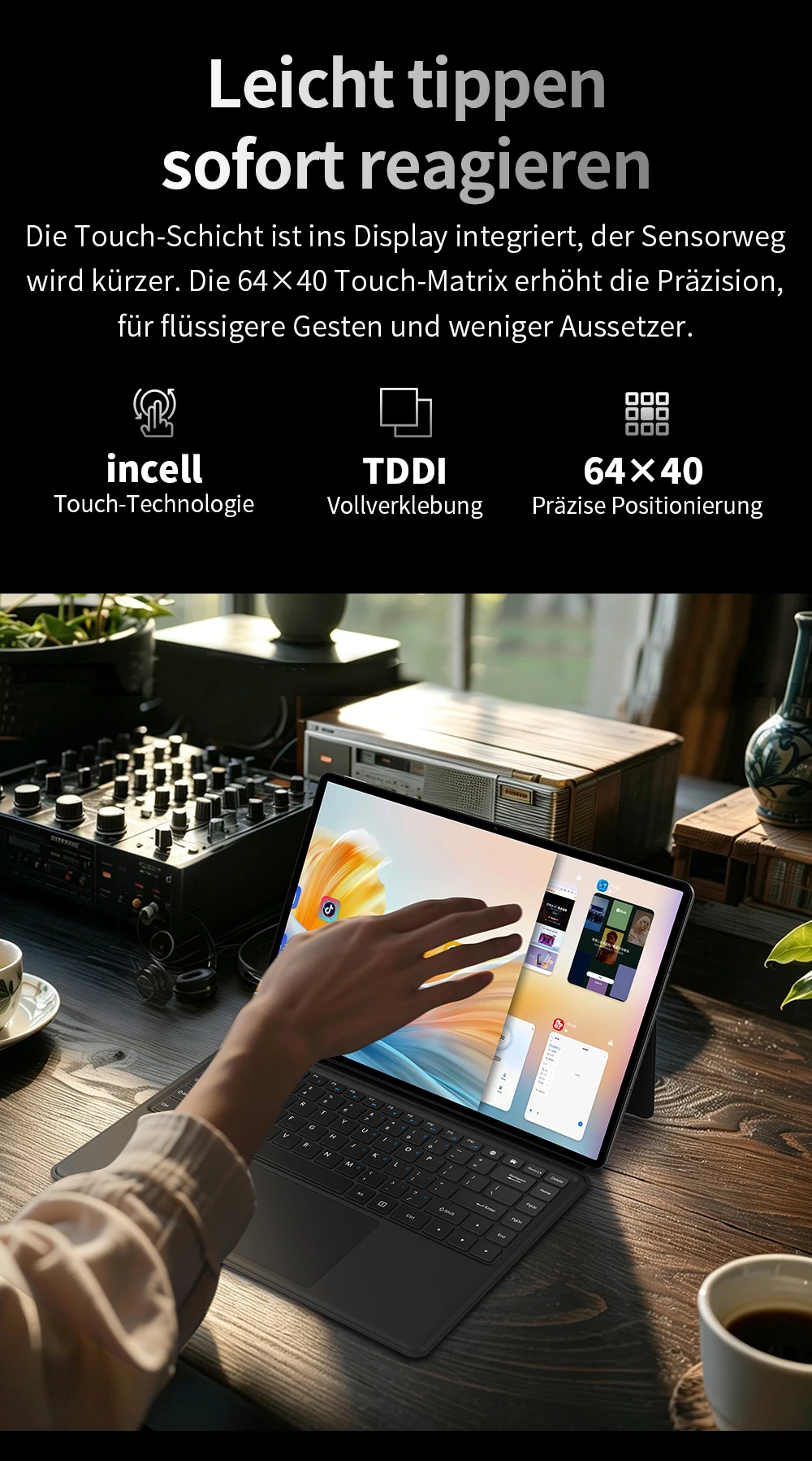 Teclast T70Pro Android 16 Tablet mit Gemini AI, 14 Zoll IPS 2240x1400 Display, G100 Octa-Core, 8GB RAM+40GB erweiterter RAM, 128GB UFS-Speicher, 1TB Micro-SD-Erweiterung, Dual-SIM 4G LTE, 10000mAh Akku, 18W PD-Ladung – Detail 5