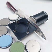 New Wooden【4 Angle】Rolling Knife Sharpener Kit For Straight Edge Roller Knife Sharpening With Industry Diamonds Chef Knife Set