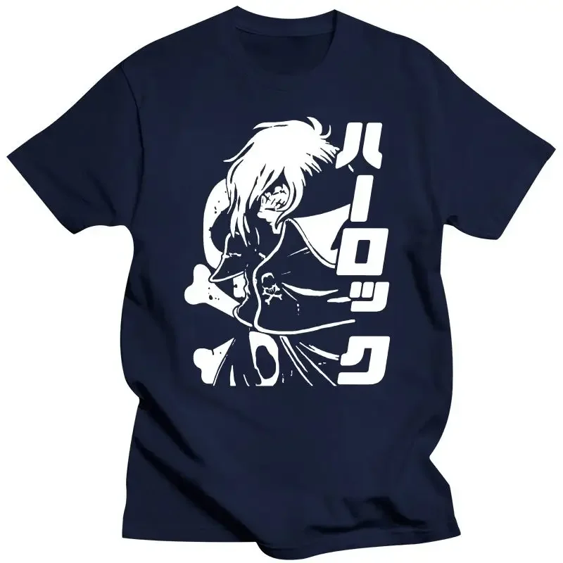 Young Design Soft Cotton Homme Tee   Mens Clothing Awesome Space Pirate Captain Harlock Albator Anime  men clothing  harajuku