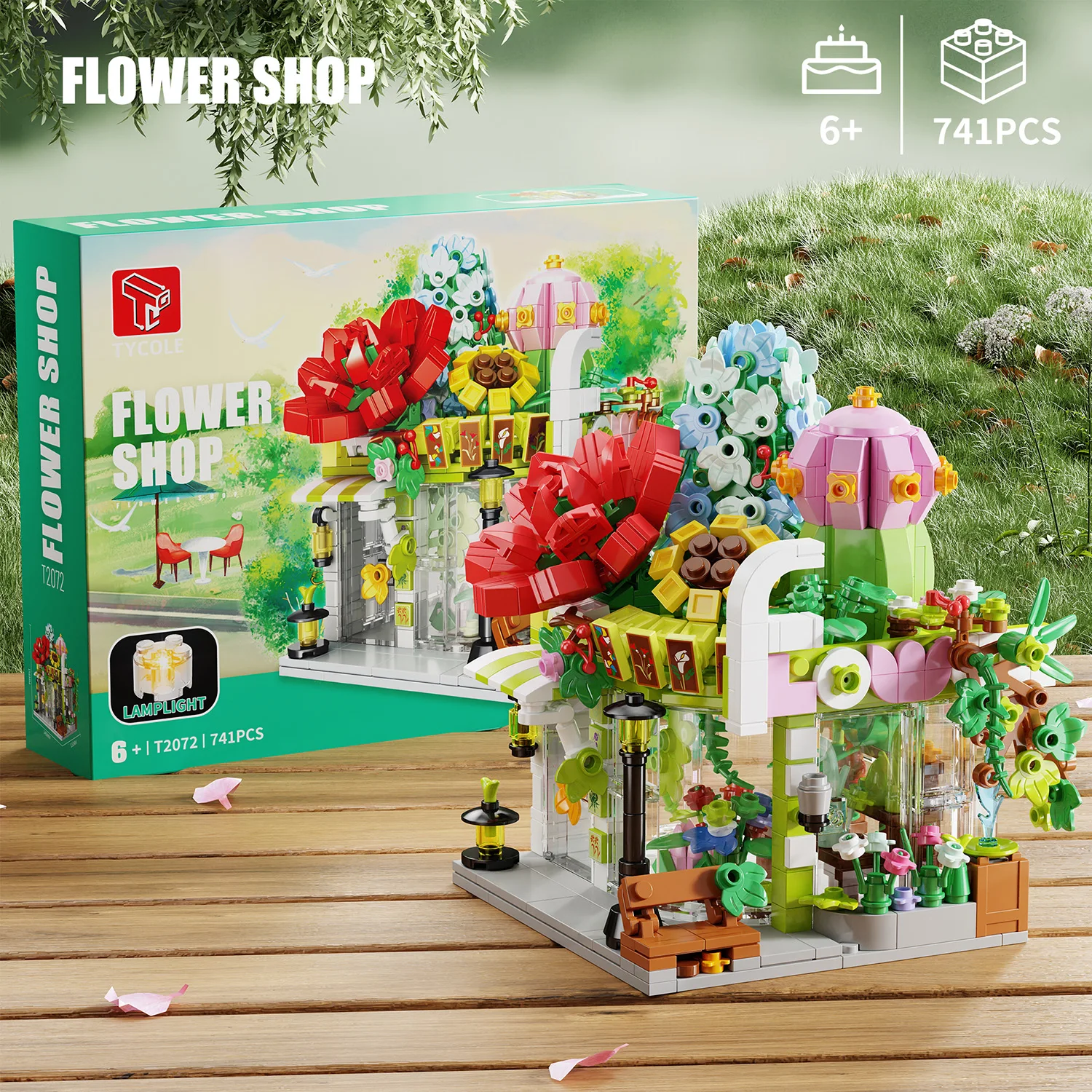 745PCS Building Blocks Toy City Street View Florist Shop Model Compatible Technic Sets Bricks Educational Toys Christmas Gifts