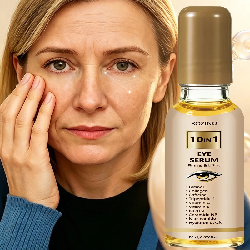 10 in 1 Eye Cream Serum, rich in collagen, biotin, niacinamide, and hyaluronic acid, deeply moisturizes the skin, provides intense hydration, and makes the skin look more hydrated. The rollerball design makes it easy to use