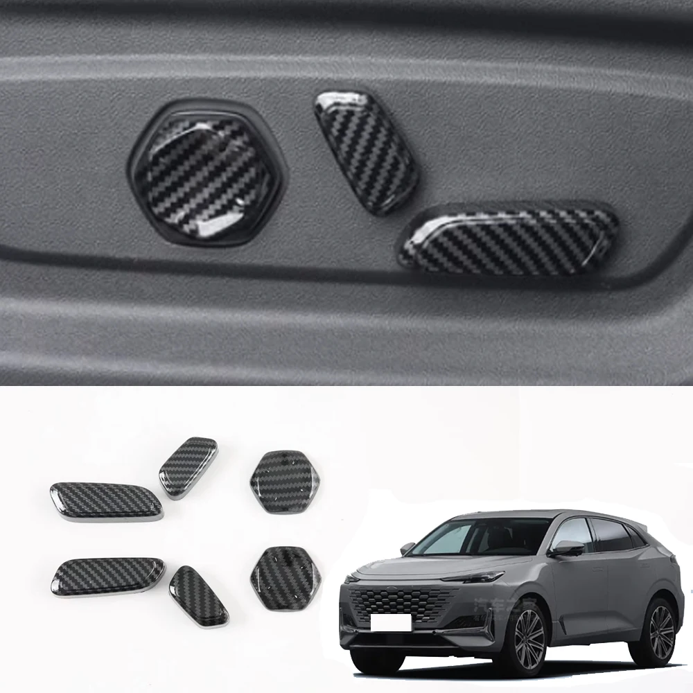 

For Changan Uni-k Unik 2022 Car Accessories Seat Adjust Switch Button Trim Cover Carbon Fiber Interior Stickers 2021 2023