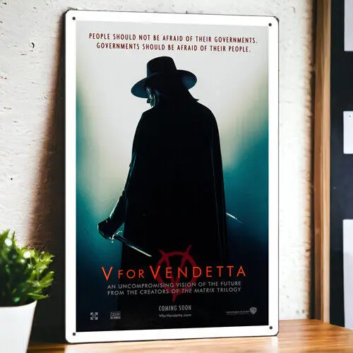 V for Vendetta (2005) Metal Movie Poster Tin Sign Plaque Film 8\