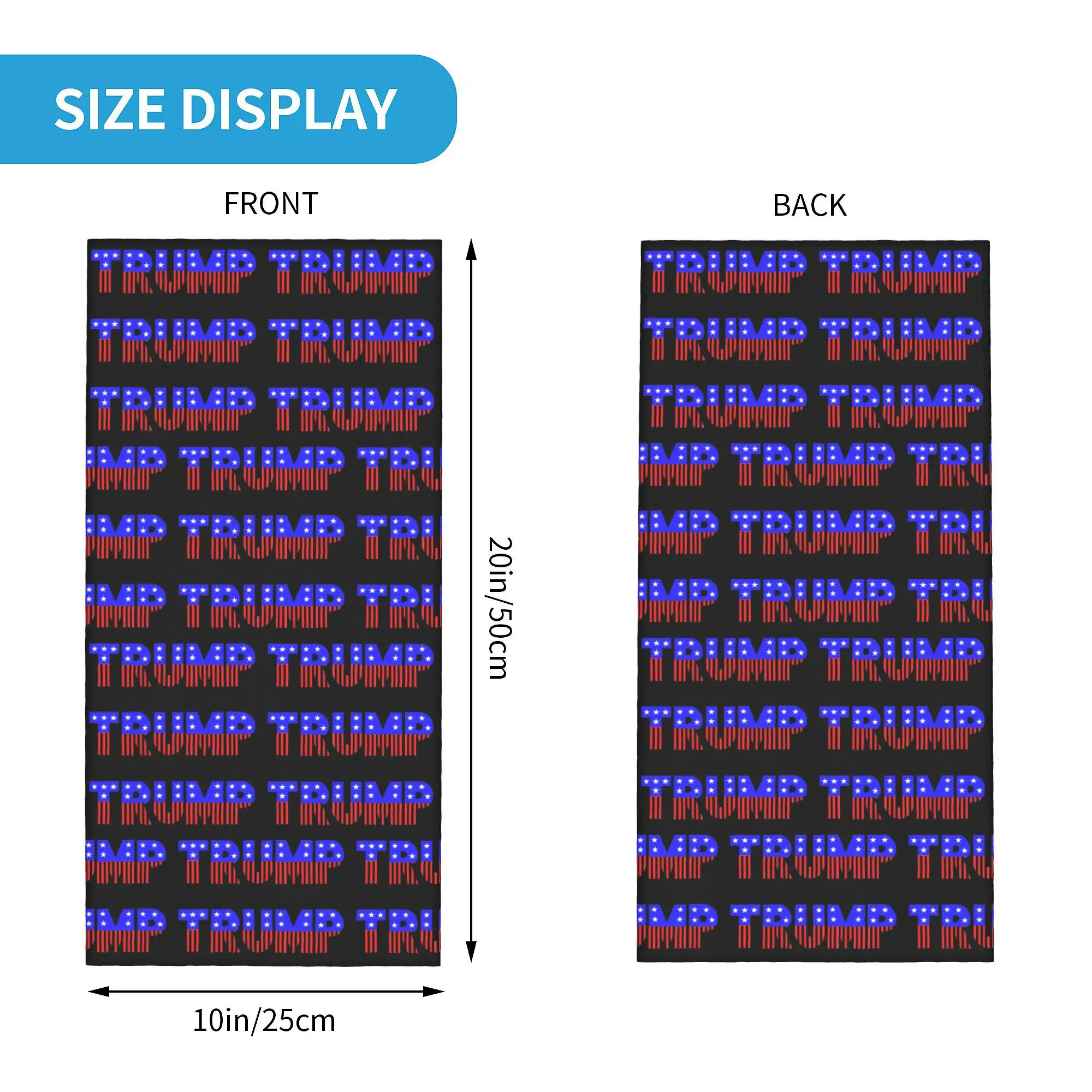 Custom Donald Trump Election Party Bandana Neck Gaiter UV Protection Face Scarf Cover Women Men  Headband Tube Balaclava