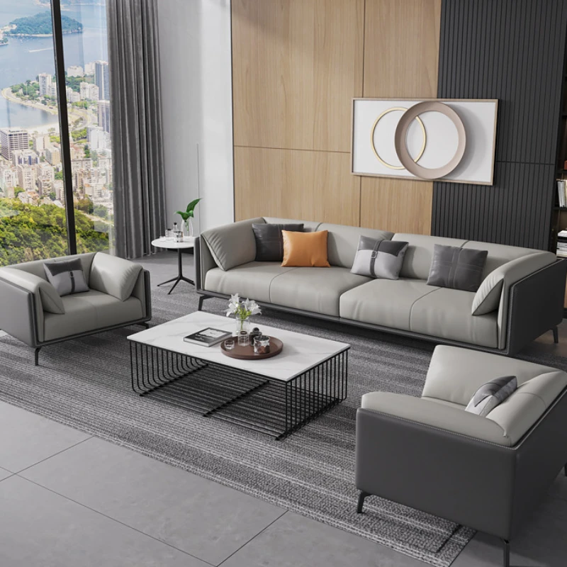 

Minimalista Italian Style Living Room Sofas Relax Sectional Leather Reception Sofas Floor Pouf Canape Salon Prefabricated House