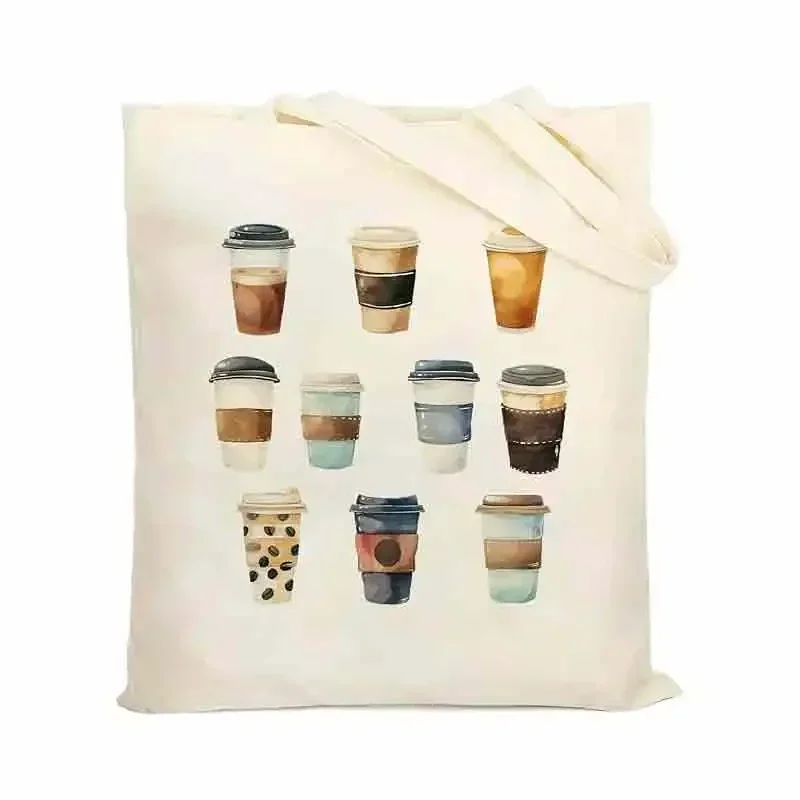 DE5 Canvas Tote Bag, Aesthetic   Bag with Pattern for Travel Beach Outdoor Gift