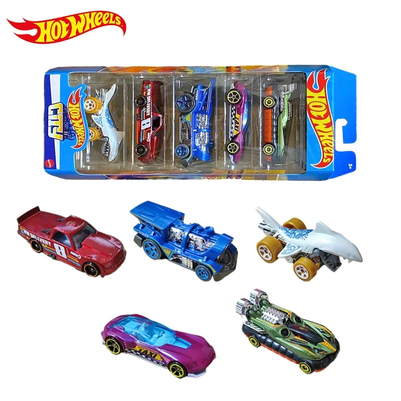 Original Hot Wheels Car 5 Pack Children Toys for Boys 1/64 Diecast Voiture Fast and Furious Toyota Ford Mustang Nissan Kids Gift