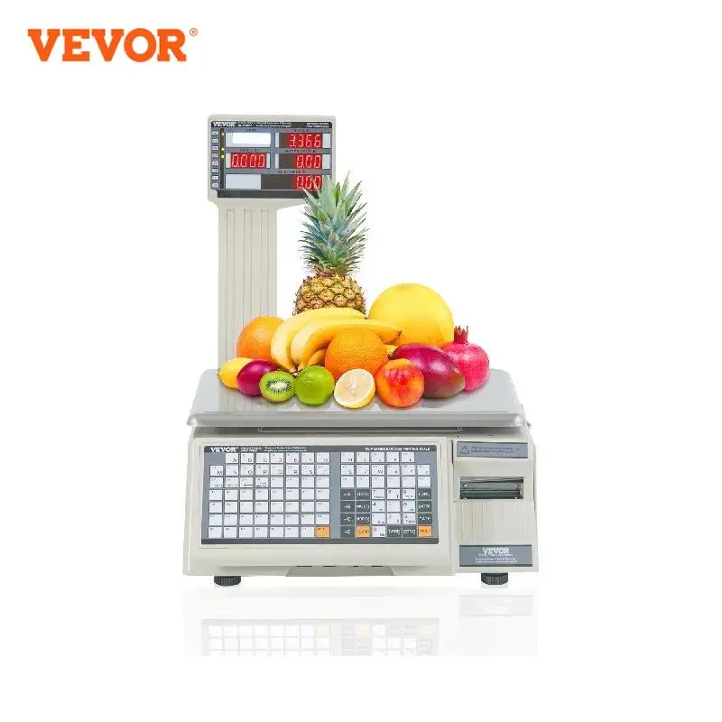 

VEVOR Electronic Price Computing Scale 66 LB Digital Deli Weight Scales LCD & LED Digital Produce Counting Weight for Retail