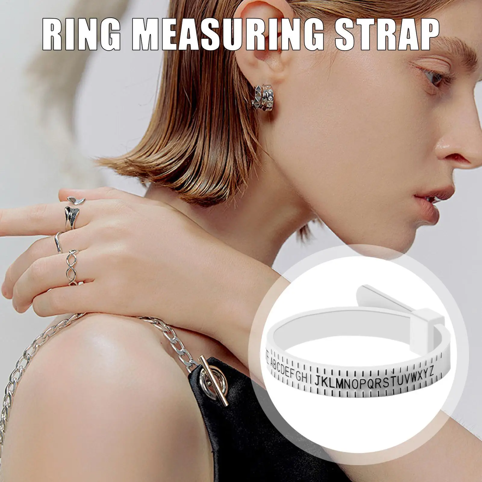Black/White Ring Measurement Tool Reusable Finger Size Gauge Finger Size Measurement Circle Jewelry Sizing Tool Tape