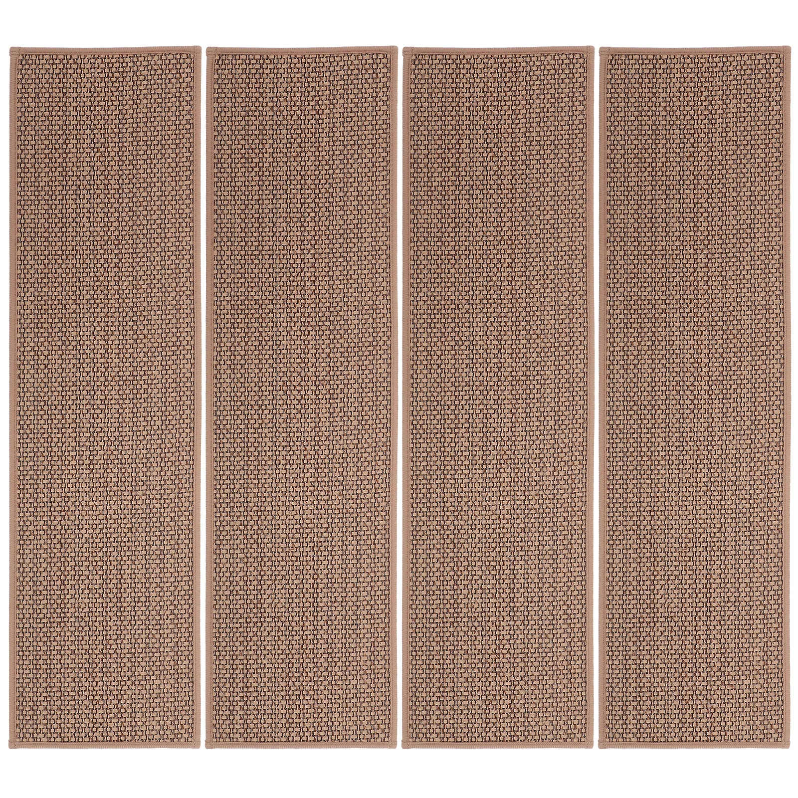

4 Pcs Stair Treads Carpet Runners for Wood Steps Non Slip 76cmx20cm Beige Self Adhesive Anti Noise Durability Elegant Color