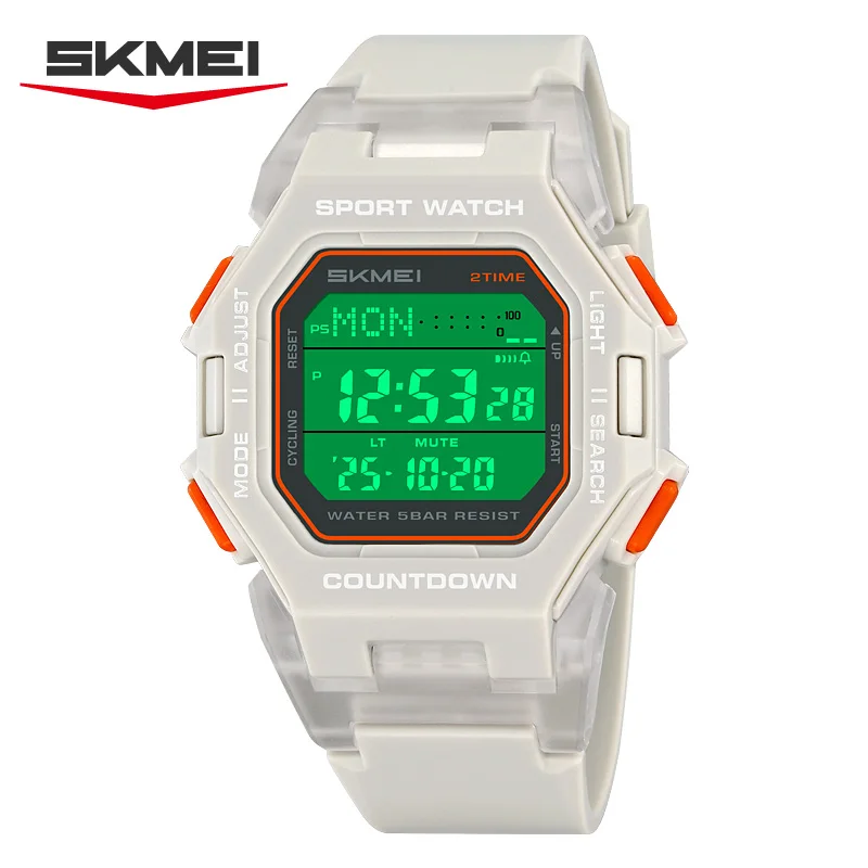 SKMEI 2596 New Men's Unique Dial Electronic Watch Fashion Calendar Chronograph Night Light Sport Mens Digital Watch Reloj Hombre
