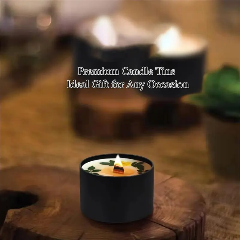 RMWIN-24-Pack Candle Tins With Lids, Metal Candle Jars For Candle Making,For Small Business & Beginners DIY Storage