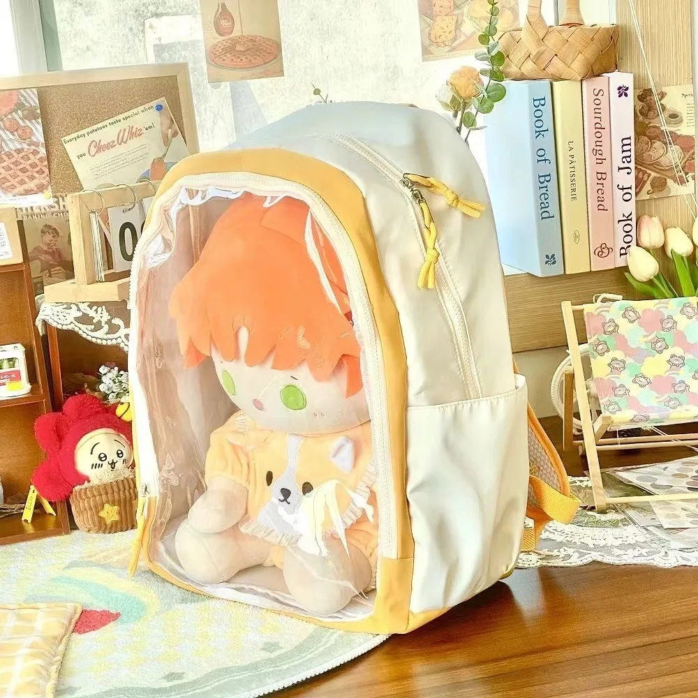 Y2K Kawaii Itabag For 40cm Doll School Bags For Teenage Girls Big Transparent Ita Bag Display Dolls JK Backpack for Women New