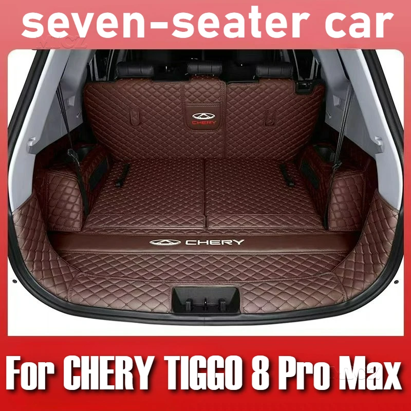 

Для CHERY TIGGO 8 Pro Max 2023 2024, семиместный коврик для багажника автомобиля, кожаный водонепроницаемый напольный коврик, полностью окруженный