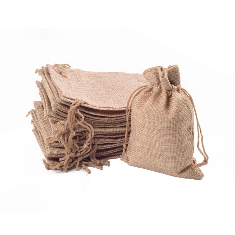Burlap Drawstring Bag Packaging Gift Storage Bag Drawstring Linen Drawstring Pocket